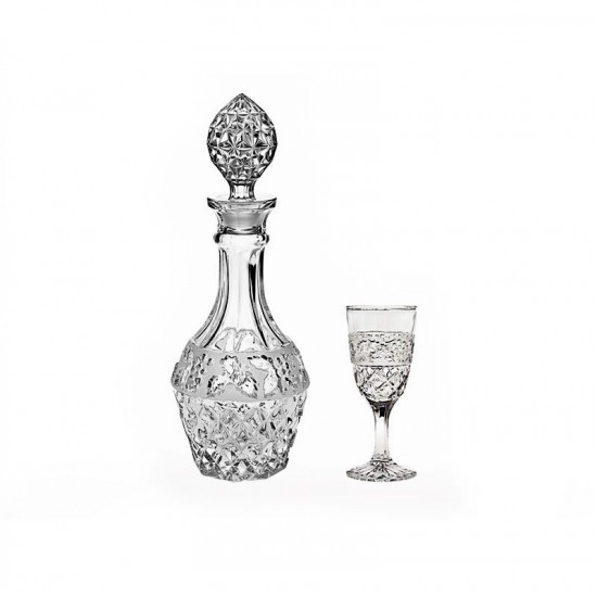 Кристален комплект за ракия Vinia, 7 части, Crystal Bohemia