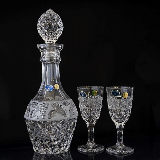 Кристален комплект за ракия Vinia, 7 части, Crystal Bohemia